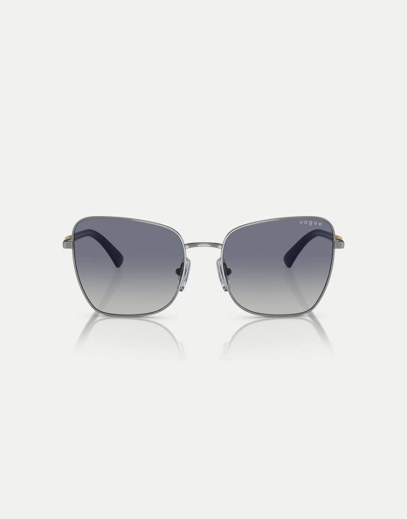 Vogue Eyewear - Schmetterlings-Sonnenbrille in Graphitgrau mit grauen Gläsern von Vogue