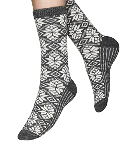 Vogue Schneestern Socken aus Wollmischung - Grau, Gr. 41-44 von Vogue