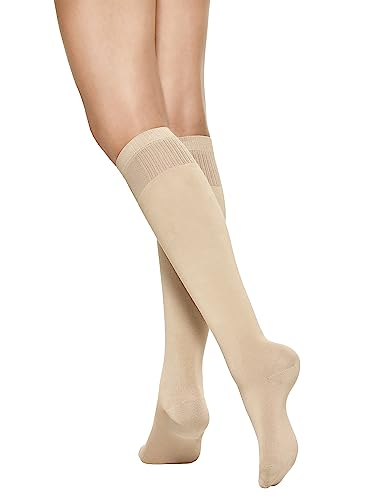 Vogue Support Travel Socks Stützstrümpfe, kniehohe Damen kompression Flugstrümpfe, 1 Paar,Hellbeige (9076 Sand),36-40 von Vogue