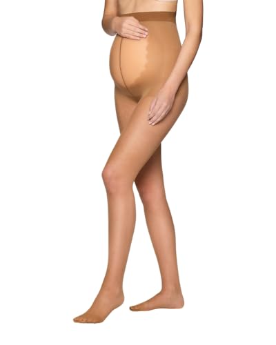 Vogue Umstandsstrumpfhose 20 den mit 3D Stretch Passform - Bequeme Strumpfhose für Schwangerschaft aus Recyceltem Polyamid- transparent Schwangerschaftsstrumpfhose - Hautfarben, Gr. 44-48 von Vogue