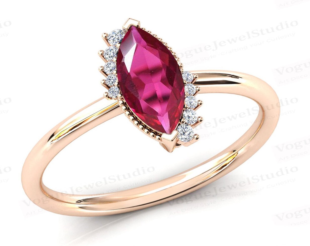 Marquise Cut Rubin Verlobungsring 14K Gold Ehering Für Frauen Jahrestag Geschenk Vintage Braut Ring Unikat Versprechen Sie von VogueJewelStudio