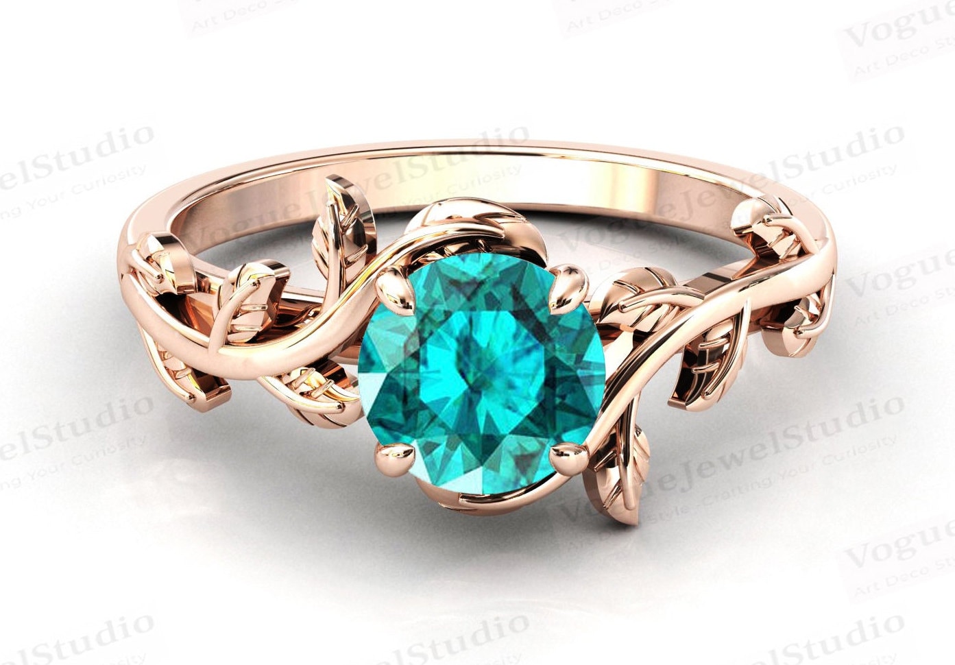 Vintage Paraiba Turmalin Verlobungsring 14K Gold Grün Ehering Antik Blatt Unikat Brautring Vintage Paraiba Turmalin Verlobungsring 14K Gold Grün Ehering Antik Blatt Unikat Brautring von VogueJewelStudio