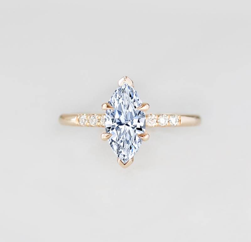 sterling Silberring Mit Marquise-Schliff 1.50 Ct Moissanit Verlobungsring von VogueRenoirJewels