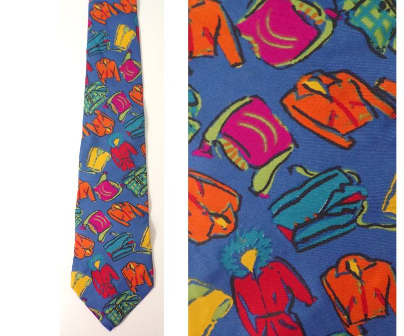 Vintage Bunte Kleidung Krawatte, Gap Helle Neonfarben Neuheit Retro 90Er Jahre Print von VogueVibes