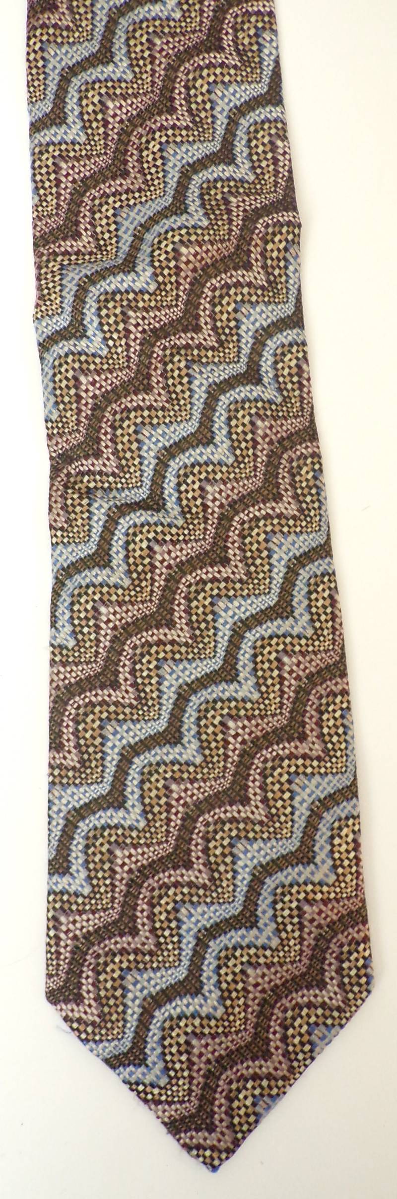 Vintage Bunte Krawatte, Braun Blau Rot Grüne Retro 90Er Jahre Regenbogen Preppy Abstrakte Krawatte von VogueVibes