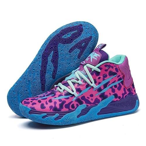 Voguerra Atmungsaktive Basketball-Sneakers for Unisex mit mehrfarbigem Design, dynamischer Traktion und ganztägigem for Innen- und Außenplätze Basketball-Fans(Pink,44 EU) von Voguerra