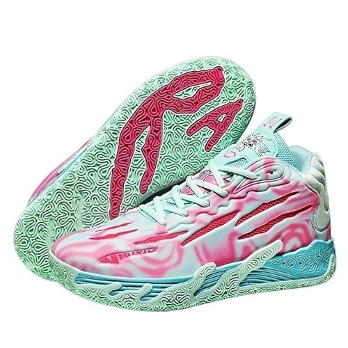 Voguerra Atmungsaktive Basketball-Sneakers for Unisex mit mehrfarbigem Design, dynamischer Traktion und ganztägigem for Innen- und Außenplätze Basketball-Fans(Pink1,39 EU) von Voguerra
