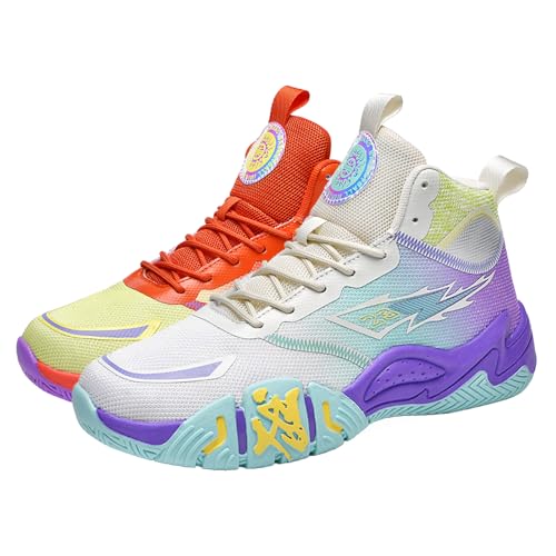 Voguerra Atmungsaktive Laufschuhe for Herren mit hochelastischer Dämpfung, Rutschfester Gummilaufsohle, leichtes Design for Läufe im Fitnessstudio und in der Stadt Basketball-Fans(Orange,40 EU) von Voguerra