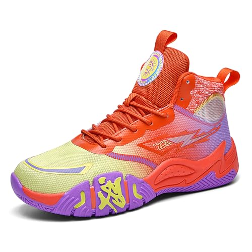 Voguerra Atmungsaktive Laufschuhe for Herren mit hochelastischer Dämpfung, Rutschfester Gummilaufsohle, leichtes Design for Läufe im Fitnessstudio und in der Stadt Basketball-Fans(Yellow,41 EU) von Voguerra