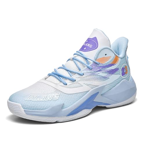 Voguerra Atmungsaktive und rutschfeste Basketball-Trainingsschuhe for Herren Basketball-Fans(Blue,37 EU) von Voguerra