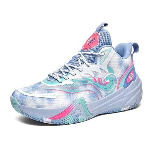 Voguerra Atmungsaktive und rutschfeste Basketball-Trainingsschuhe for Herren Basketball-Fans(Blue1,43 EU) von Voguerra