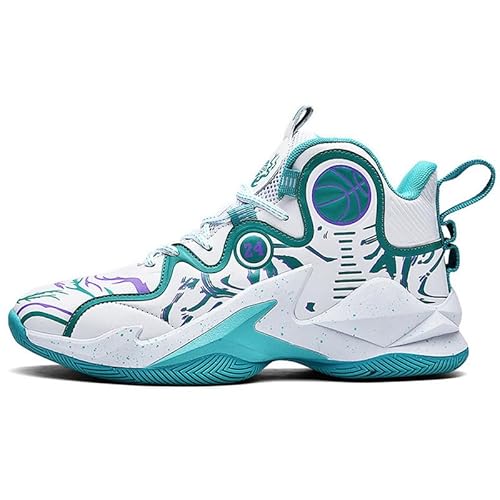 Voguerra Basketballschuhe for Herren – Stilvolles Design mit der Nummer 24, High-Top-Sportschuhe for optimalen Halt ﻿ Basketball-Fans(3-Cyan,40 EU) von Voguerra