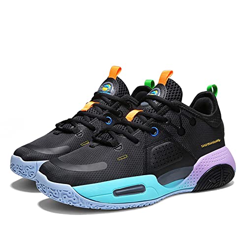 Voguerra Herren Basketball Anti-Rutsch-Walking Outdoor Laufsport Fitnessschuhe Basketball-Fans(Black,45 EU) von Voguerra