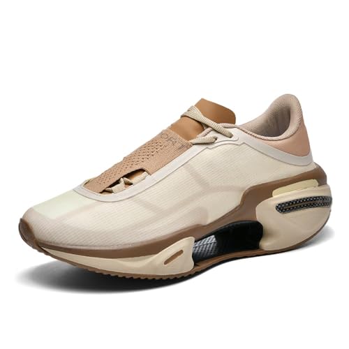 Voguerra Herren Basketball Laufschuhe Sportschuhe Freizeitschuhe Leichte Atmungsaktive Basketball-Fans(Beige,39 EU) von Voguerra