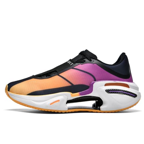 Voguerra Herren Basketball Laufschuhe Sportschuhe Freizeitschuhe Leichte Atmungsaktive Basketball-Fans(Orange-Black,36 EU) von Voguerra