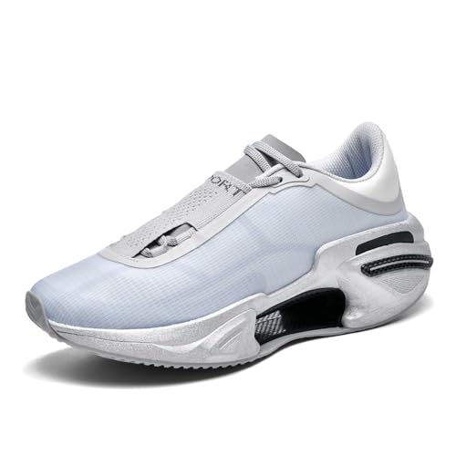 Voguerra Herren Basketball Laufschuhe Sportschuhe Freizeitschuhe Leichte Atmungsaktive Basketball-Fans(White,38 EU) von Voguerra