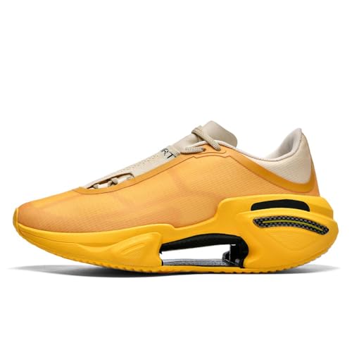 Voguerra Herren Basketball Laufschuhe Sportschuhe Freizeitschuhe Leichte Atmungsaktive Basketball-Fans(Yellow,44 EU) von Voguerra