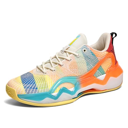 Voguerra Herren Basketball Mode Walking Laufen Arbeit Sportschuhe Basketball-Fans(Yellow,45 EU) von Voguerra