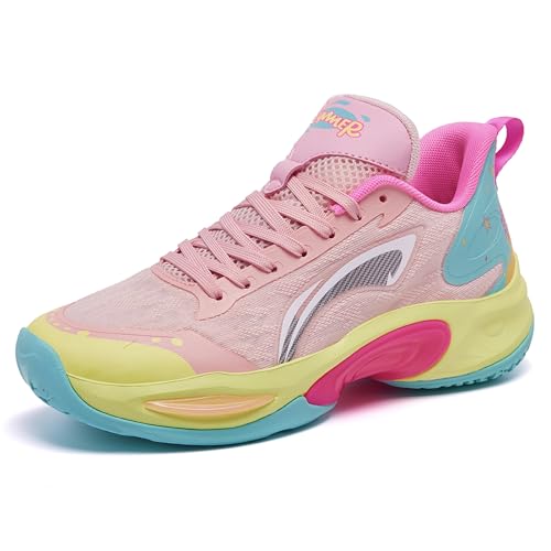 Voguerra Herren Basketball Training Outdoor Anti-Rutsch-Sportschuhe Basketball-Fans(Pink3,35 EU) von Voguerra