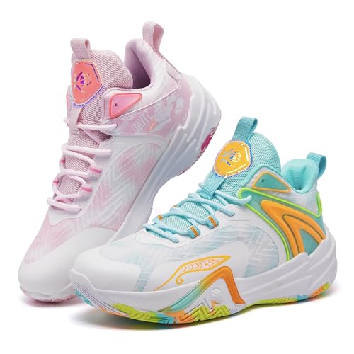 Voguerra Herren-Basketballschuhe, Bequeme und rutschfeste Sport-Outdoor-Stiefel Basketball-Fans(Multicolor,40 EU) von Voguerra