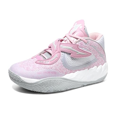 Voguerra Herren-Basketballschuhe, rutschfeste Sportschuhe, geeignet for Trainingsstiefel for Innen- und Außenbereiche(Pink,38 EU) von Voguerra