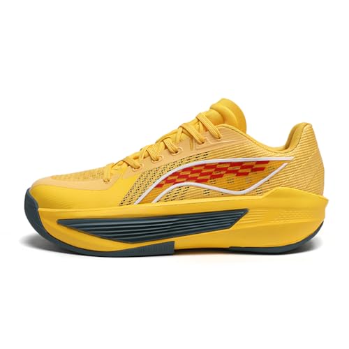 Voguerra Herren Basketballschuhe Atmungsaktives Mesh Modische Sportschuhe Basketball-Fans(Yellow,43 EU) von Voguerra