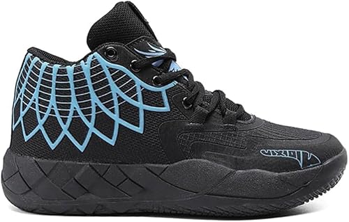 Voguerra Herren Basketballschuhe Atmungsaktives Mesh Stoßdämpfende Dämpfung Traktion Anti Rutsch Trainingsschuhe Basketball-Fans(Black,39 EU) von Voguerra