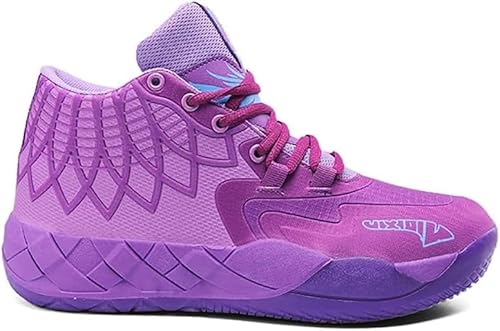 Voguerra Herren Basketballschuhe Atmungsaktives Mesh Stoßdämpfende Dämpfung Traktion Anti Rutsch Trainingsschuhe Basketball-Fans(Purple,39 EU) von Voguerra