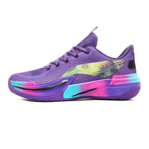 Voguerra Herren Basketballschuhe Modische Sportschuhe Atmungsaktive und rutschfeste Trainingsschuhe Basketball-Fans(Purple2,38 EU) von Voguerra