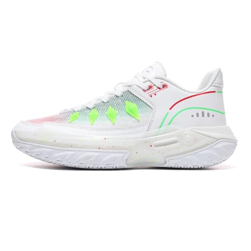 Voguerra Herren Basketballschuhe Modische Sportschuhe Atmungsaktive und rutschfeste Trainingsschuhe Basketball-Fans(White,42 EU) von Voguerra