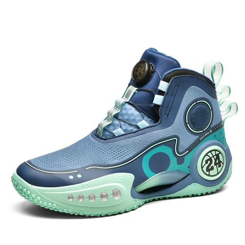 Voguerra Herren-Basketballschuhe for Outdoor-Sporttraining mit Knöchelstütze und Anti-Rutsch-Dämpfung Basketball-Fans(Blue,43 EU) von Voguerra
