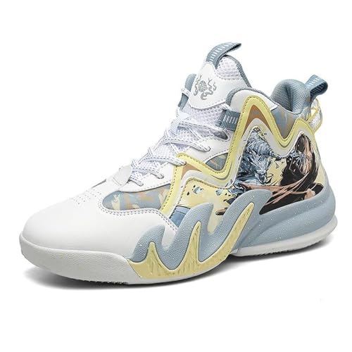 Voguerra Herren-Basketballschuhe mit Schnürung und hohem Schaft, Outdoor-Sportschuhe Basketball-Fans(Yellow,37 EU) von Voguerra