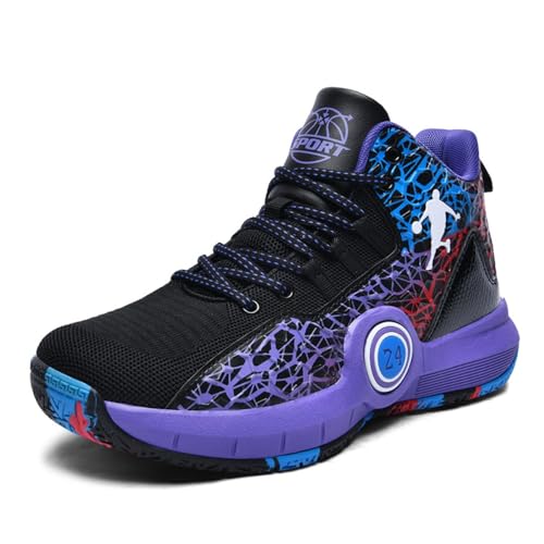 Voguerra Herren-Basketballschuhe mit atmungsaktivem Mesh und strapazierfähigem Griff, geeignet for professionelle Freizeitsportarten Basketball-Fans(Purple,43 EU) von Voguerra
