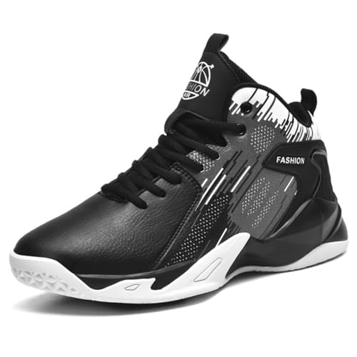 Voguerra Herren High Top Basketball Sportschuhe Modische Anti-Rutsch-Basketballstiefel Basketball-Fans(Black White,41 EU) von Voguerra