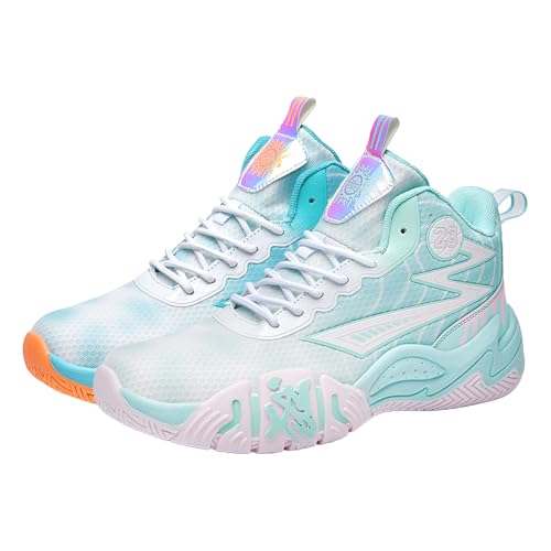 Voguerra Herren High Top Basketballschuhe mit Mesh-Oberfläche for Outdoor Court Anti-Rutsch-Sportschuhe Basketball-Fans(Orange,40 EU) von Voguerra