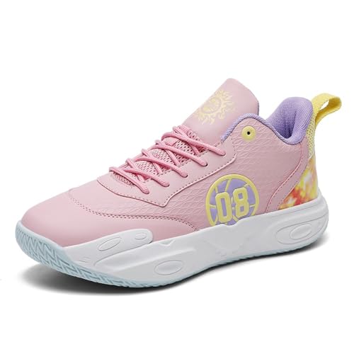 Voguerra Herren High Top Outdoor Training Sneakers Atmungsaktiv Strapazierfähig for Intensive Workouts Basketball-Fans(Pink,44 EU) von Voguerra