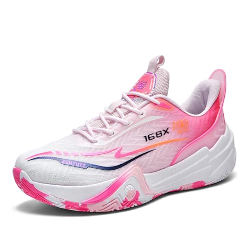 Voguerra Herren Low Top Basketballschuhe mit rutschfesten und strapazierfähigen Sohlen Court Sportschuhe Basketball-Fans(Red White,43 EU) von Voguerra