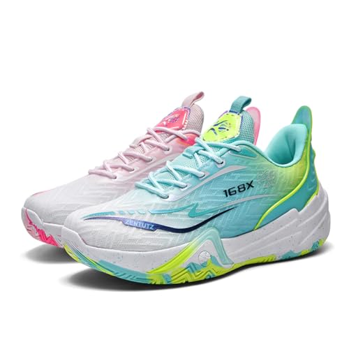 Voguerra Herren Low Top Basketballschuhe mit rutschfesten und strapazierfähigen Sohlen Court Sportschuhe Basketball-Fans(Two Color,44 EU) von Voguerra