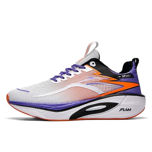 Voguerra Herren Sportschuhe Leichte Anti-Rutsch-Dämpfung Laufschuhe Basketball Walking Schuhe Basketball-Fans(Orange,42 EU) von Voguerra