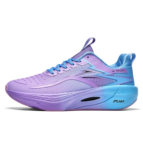 Voguerra Herren Sportschuhe Leichte Anti-Rutsch-Dämpfung Laufschuhe Basketball Walking Schuhe Basketball-Fans(Purple,35 EU) von Voguerra