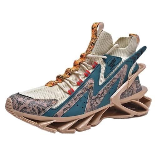 Voguerra Herren Sportschuhe Modische Laufschuhe Atmungsaktive Wanderschuhe Basketball-Fans(Beige,46 EU) von Voguerra
