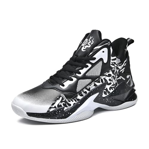 Voguerra High-Top-Basketballschuhe for Herren mit atmungsaktiver Mesh-Dämpfung und Rutschfester Sohle Basketball-Fans(Black,39 EU) von Voguerra