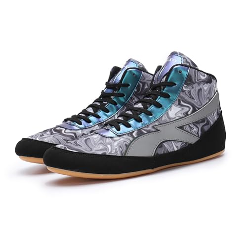 Voguerra Lauf- und Wrestlingschuhe for Herren – Trainingsschuhe mit Knöchelschutz Basketball-Fans(Black,44 EU) von Voguerra