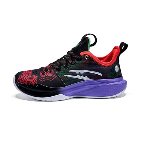 Voguerra Niedrig geschnittene, Rutschhemmende Basketballschuhe for Herren in Mesh-Farben Basketball-Fans(Black,40 EU) von Voguerra