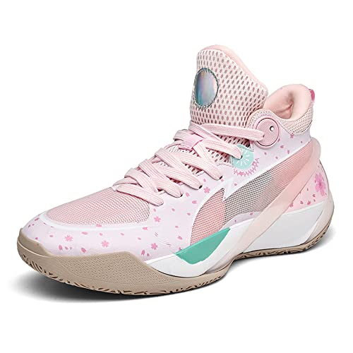 Voguerra Robuste Basketballschuhe, bequem und atmungsaktiv, rutschfest und verschleißfest, unterstützt Sie auf Ihrem Basketball-Trip Basketball-Fans(Pink,37 EU) von Voguerra