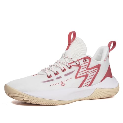 Voguerra rutschfeste Basketball-Trainingsschuhe for Herren Basketball-Fans(White,42 EU) von Voguerra