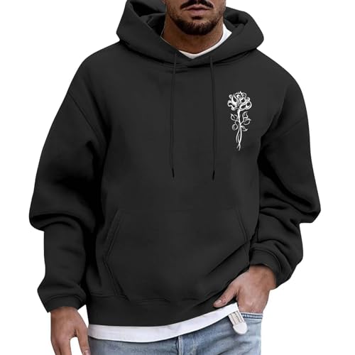 Vohiko Hoodie Herren Oversize mit Backprint Sportlich Kapuzenpullover Streetwear Langarm Kapuzenjacke Y2K Sweatshirt von Vohiko