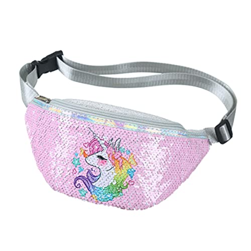 Vohoney Gürteltasche Kinder Einhorn Bauchtasche Mädchen Hüfttasche Umhängetasche Hüfttasche Umhängetasche Hüfttasche Handtasche Geldbörse Rosa Einhorn-Gürteltasche. Einheitsgröße von Vohoney