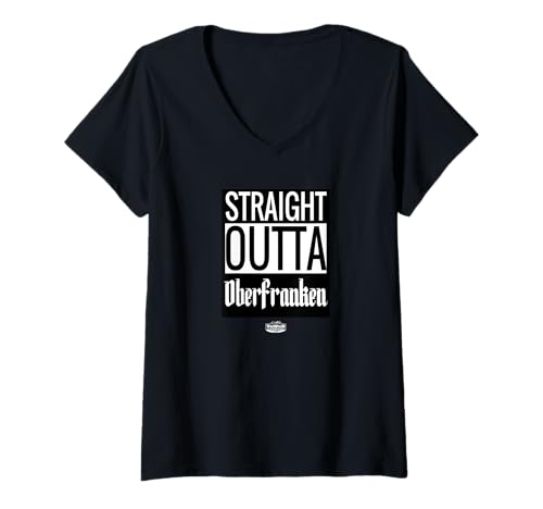 Damen Straight Outta Oberfranken - Bayern Oktoberfest Frech Wiesn T-Shirt mit V-Ausschnitt Damen Straight Outta Oberfranken - Bayern Oktoberfest Frech Wiesn T-Shirt mit V-Ausschnitt von VoiWuid