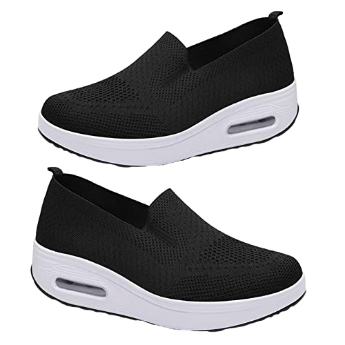 Voiakiu Orthopädische Turnschuhe für Damen, 2023 Air Cushion Platform Mesh Sneaker Slip-On Wanderschuhe mit schweißabsorbierendem Futter von Voiakiu